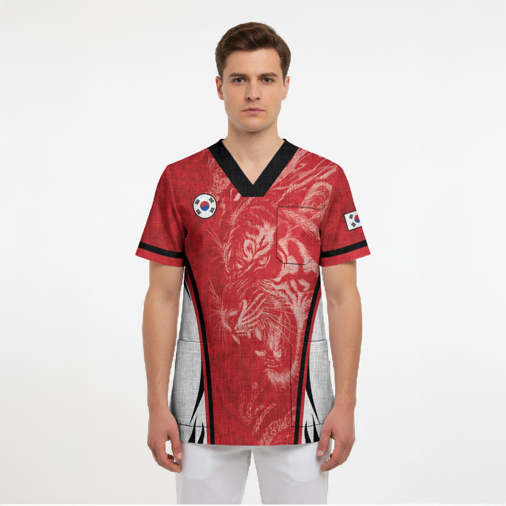 Custom South Korea Football 2026 Scrub Top Taegeuk Warriors Spirit Sporty Style