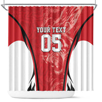 Custom South Korea Football 2026 Shower Curtain Taegeuk Warriors Spirit Sporty Style