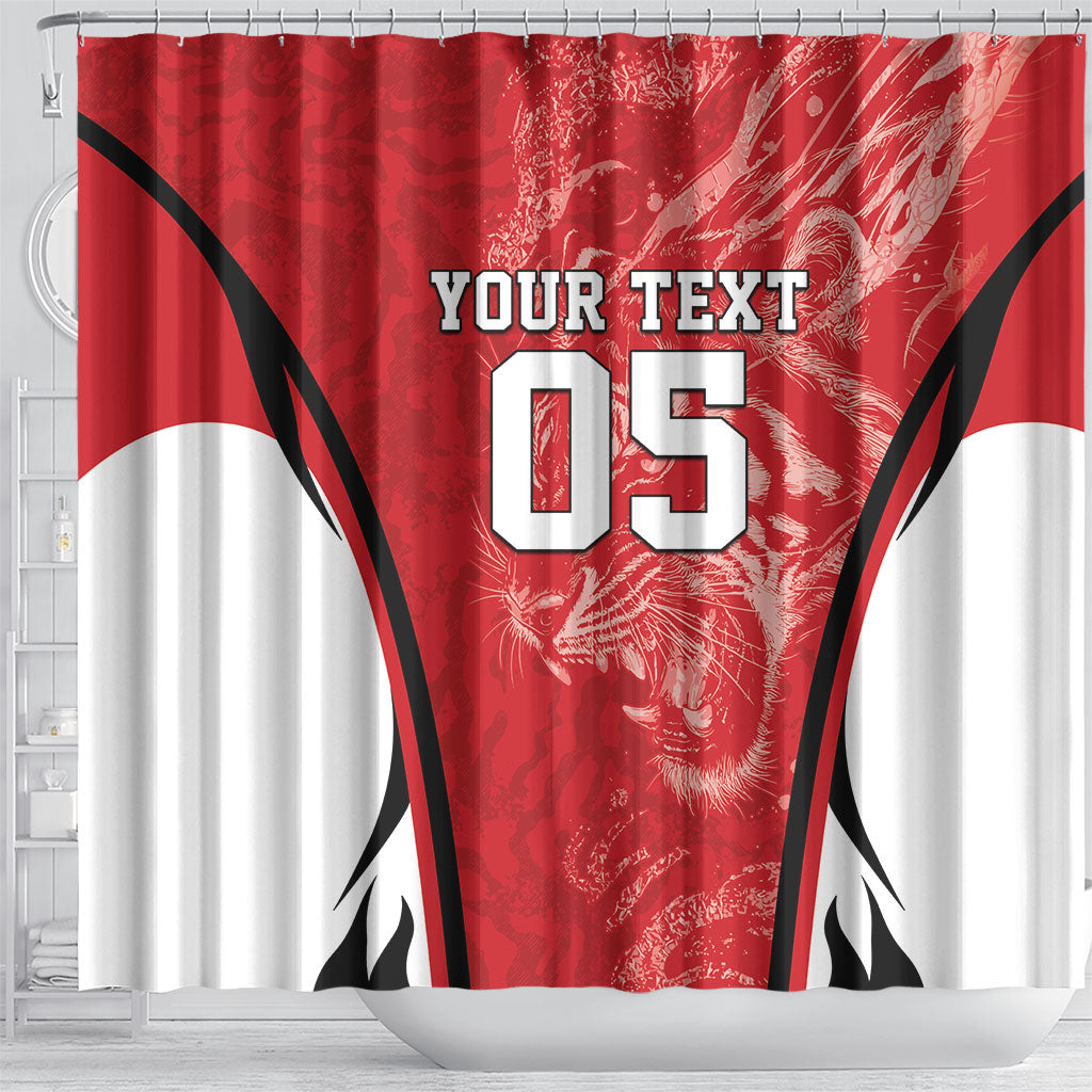 Custom South Korea Football 2026 Shower Curtain Taegeuk Warriors Spirit Sporty Style