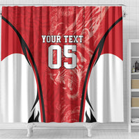 Custom South Korea Football 2026 Shower Curtain Taegeuk Warriors Spirit Sporty Style