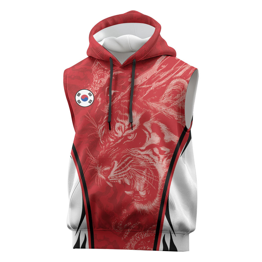 Custom South Korea Football 2026 Sleeveless Hoodie Taegeuk Warriors Spirit Sporty Style