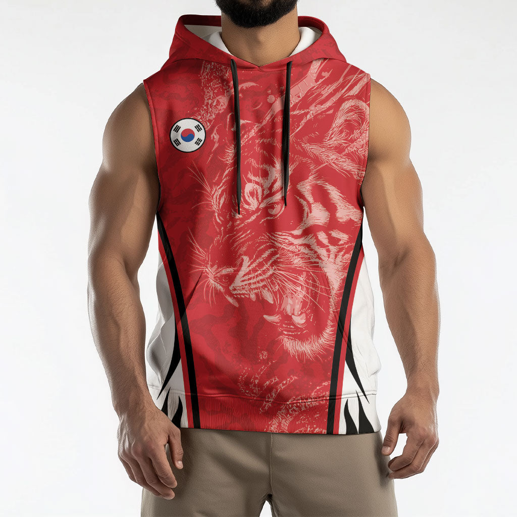 Custom South Korea Football 2026 Sleeveless Hoodie Taegeuk Warriors Spirit Sporty Style