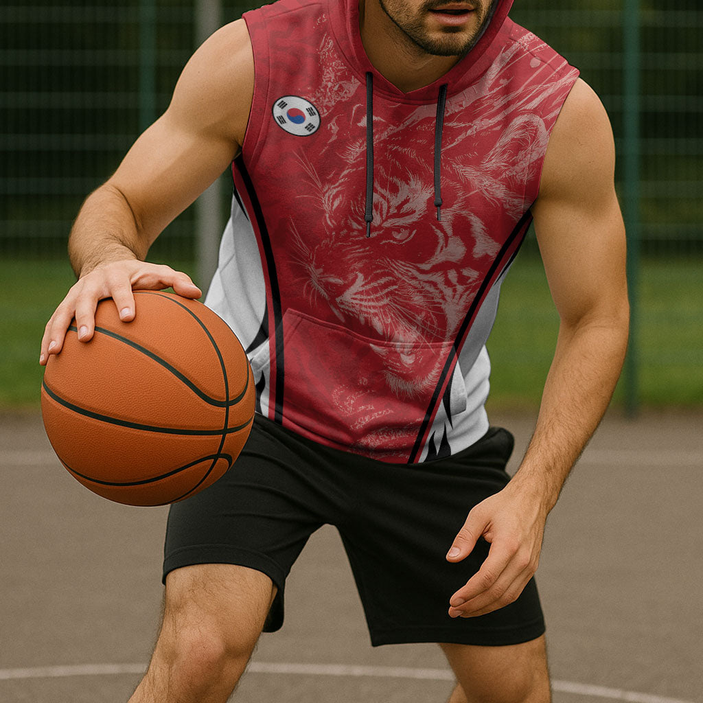 Custom South Korea Football 2026 Sleeveless Hoodie Taegeuk Warriors Spirit Sporty Style