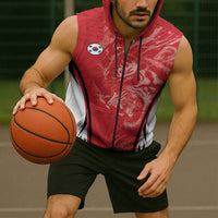 Custom South Korea Football 2026 Sleeveless Zip Hoodie Taegeuk Warriors Spirit Sporty Style