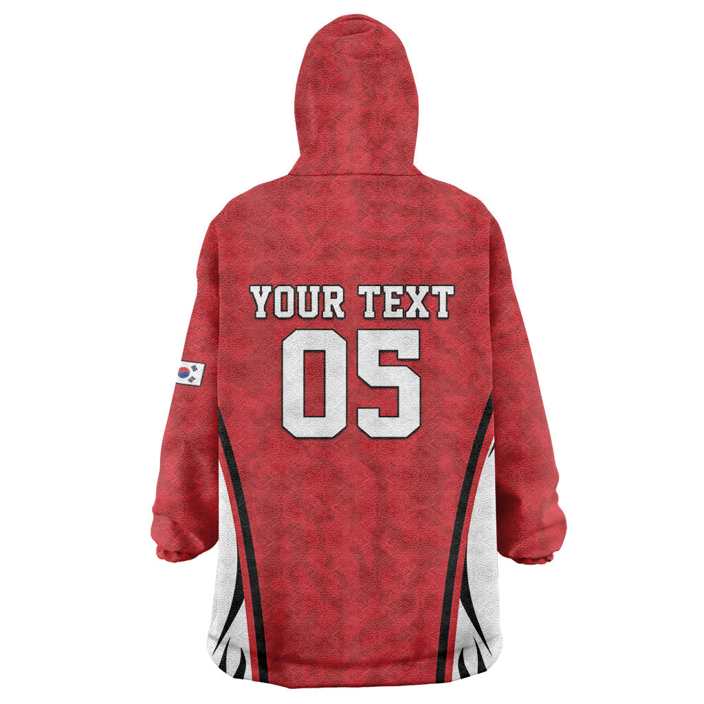 Custom South Korea Football 2026 Wearable Blanket Hoodie Taegeuk Warriors Spirit Sporty Style