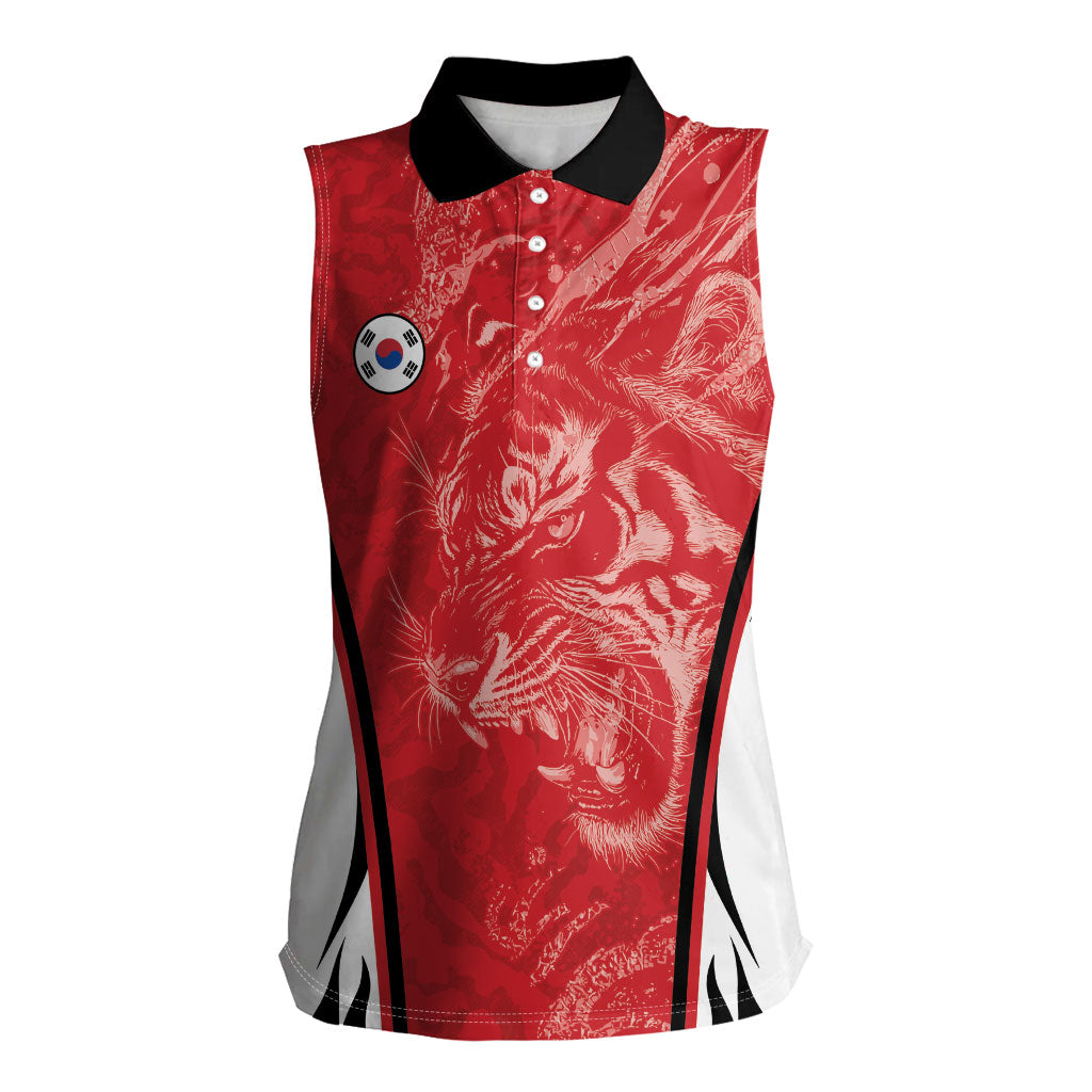 Custom South Korea Football 2026 Women Sleeveless Polo Shirt Taegeuk Warriors Spirit Sporty Style
