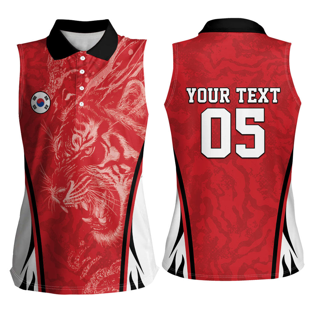 Custom South Korea Football 2026 Women Sleeveless Polo Shirt Taegeuk Warriors Spirit Sporty Style