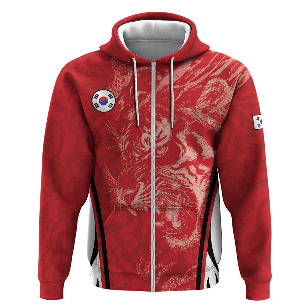 Custom South Korea Football 2026 Zip Hoodie Taegeuk Warriors Spirit Sporty Style