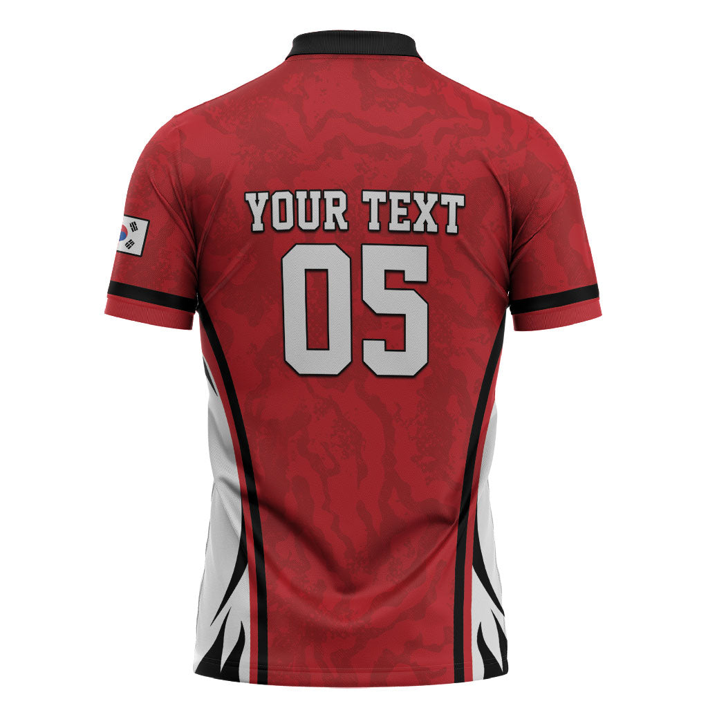 Custom South Korea Football 2026 Zipper Polo Shirt Taegeuk Warriors Spirit Sporty Style