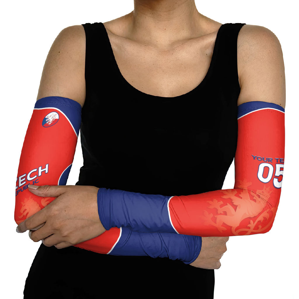 Custom Czechia Football 2026 Arm Sleeves National Lion Unique Style