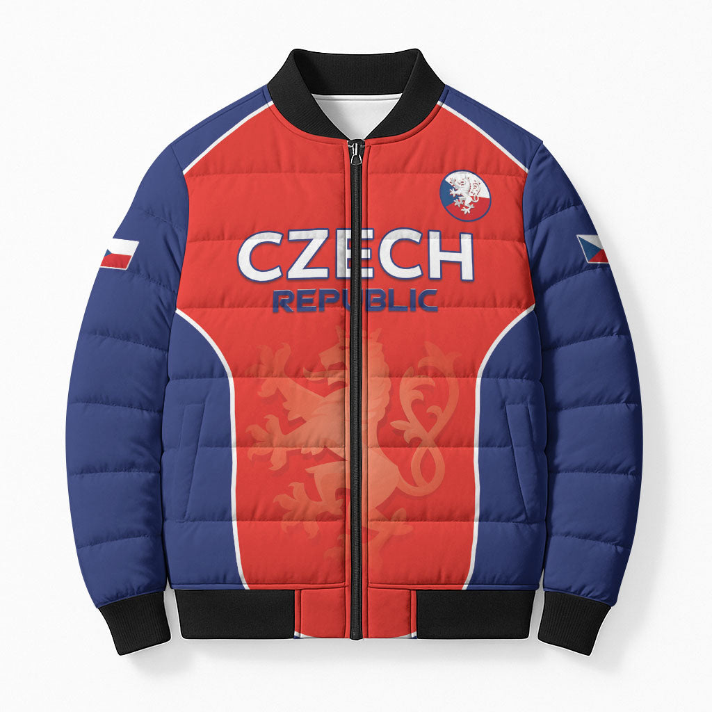 Custom Czechia Football 2026 Bomber Puffer Jacket National Lion Unique Style
