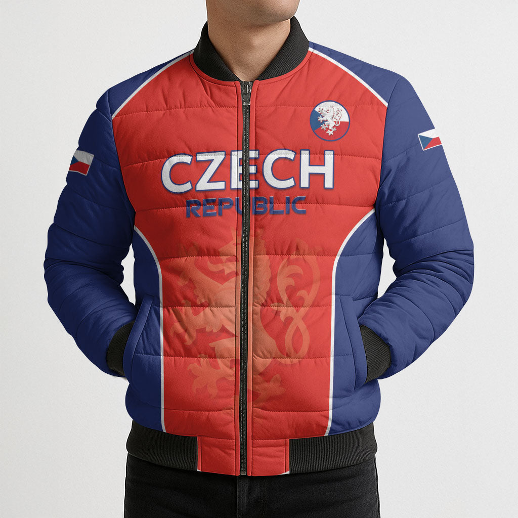 Custom Czechia Football 2026 Bomber Puffer Jacket National Lion Unique Style