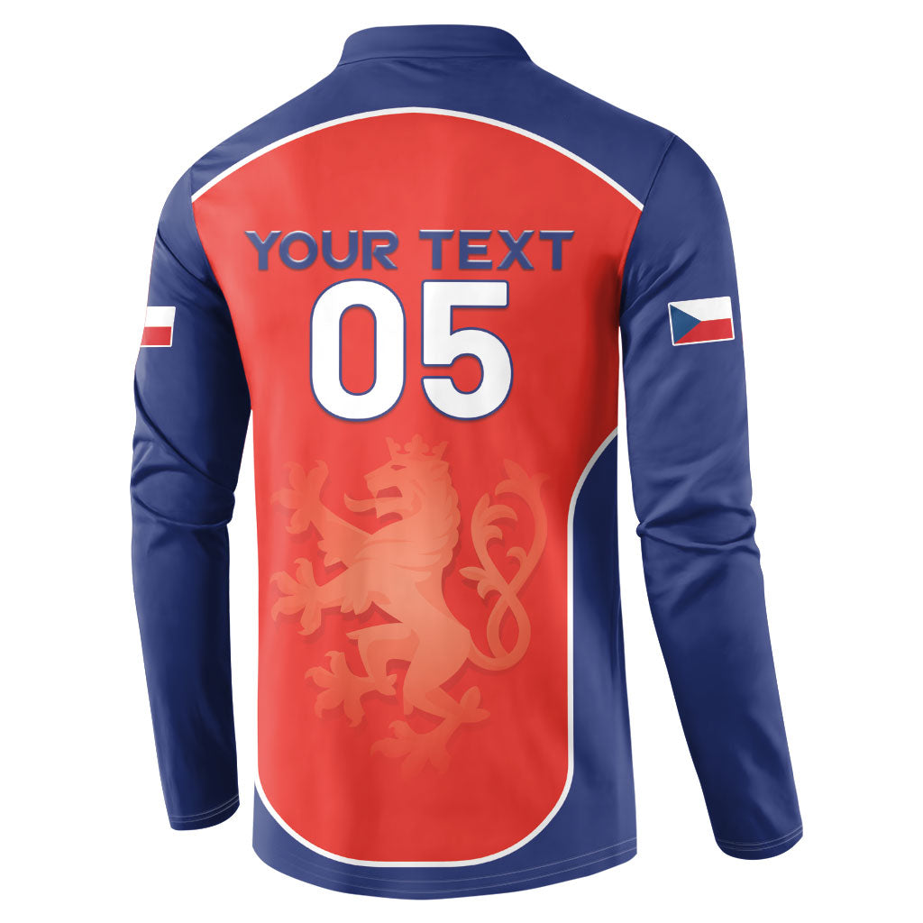 Custom Czechia Football 2026 Button Sweatshirt National Lion Unique Style