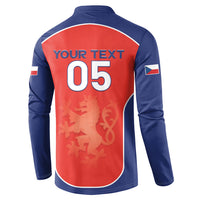 Custom Czechia Football 2026 Button Sweatshirt National Lion Unique Style