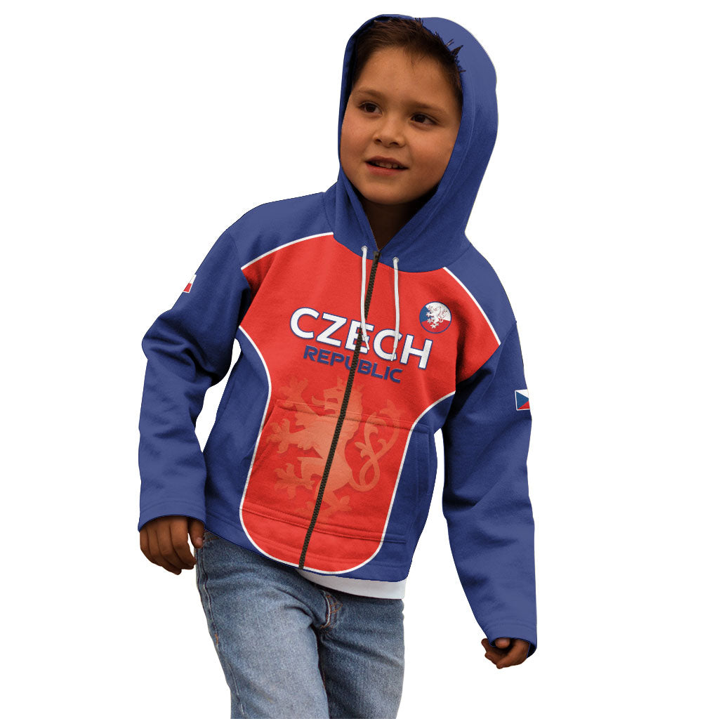 Custom Czechia Football 2026 Kid Hoodie National Lion Unique Style