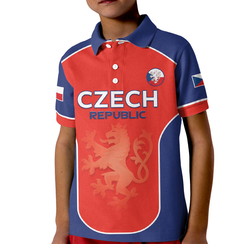 Custom Czechia Football 2026 Kid Polo Shirt National Lion Unique Style