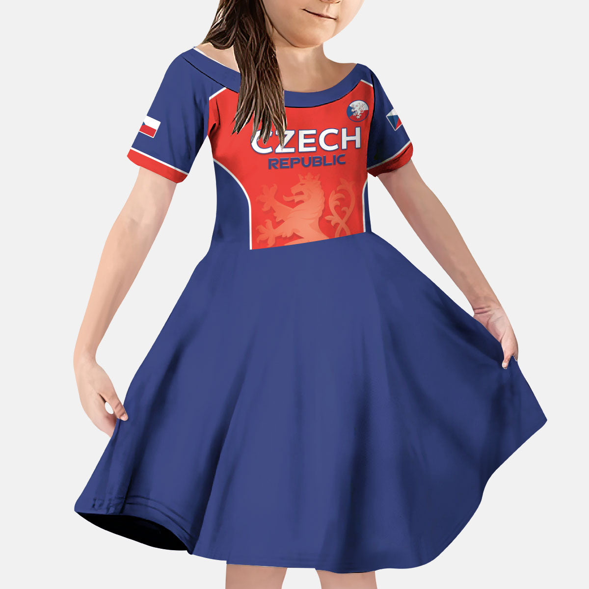 Custom Czechia Football 2026 Kid Short Sleeve Dress National Lion Unique Style