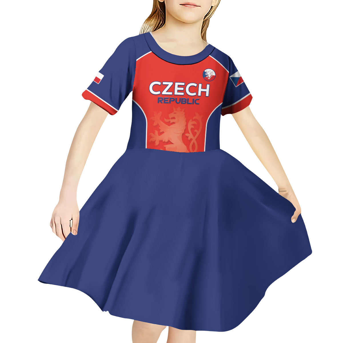 Custom Czechia Football 2026 Kid Short Sleeve Dress National Lion Unique Style