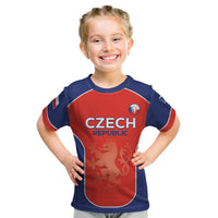 Custom Czechia Football 2026 Kid T Shirt National Lion Unique Style
