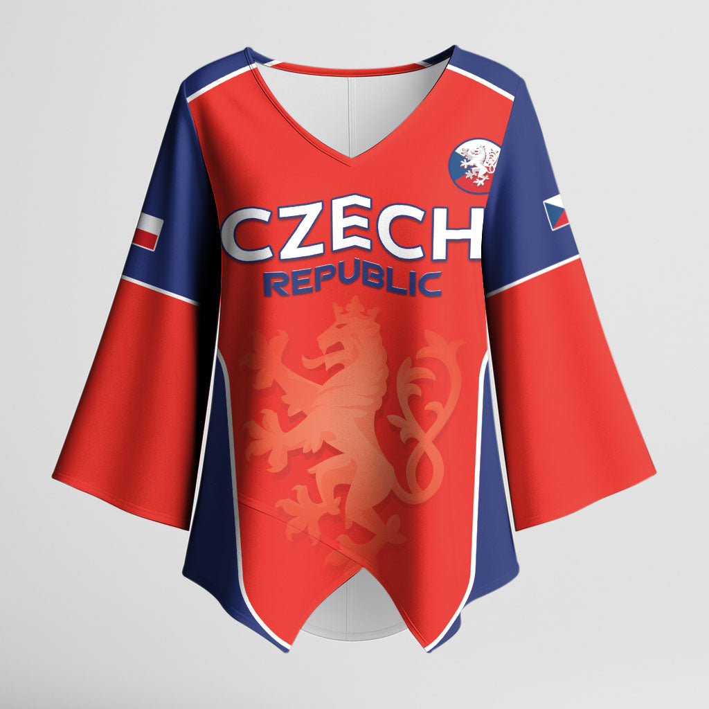 Custom Czechia Football 2026 Kimono Sleeve Blouse National Lion Unique Style