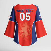 Custom Czechia Football 2026 Kimono Sleeve Blouse National Lion Unique Style