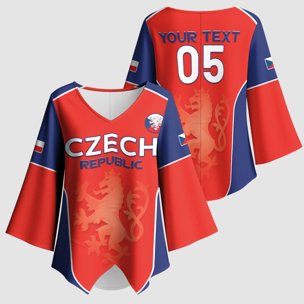 Custom Czechia Football 2026 Kimono Sleeve Blouse National Lion Unique Style