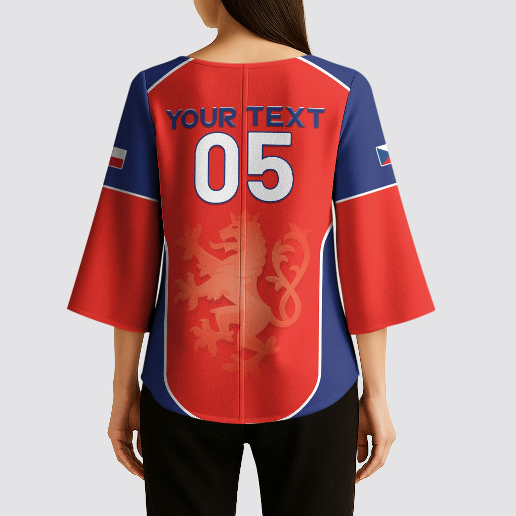 Custom Czechia Football 2026 Kimono Sleeve Blouse National Lion Unique Style