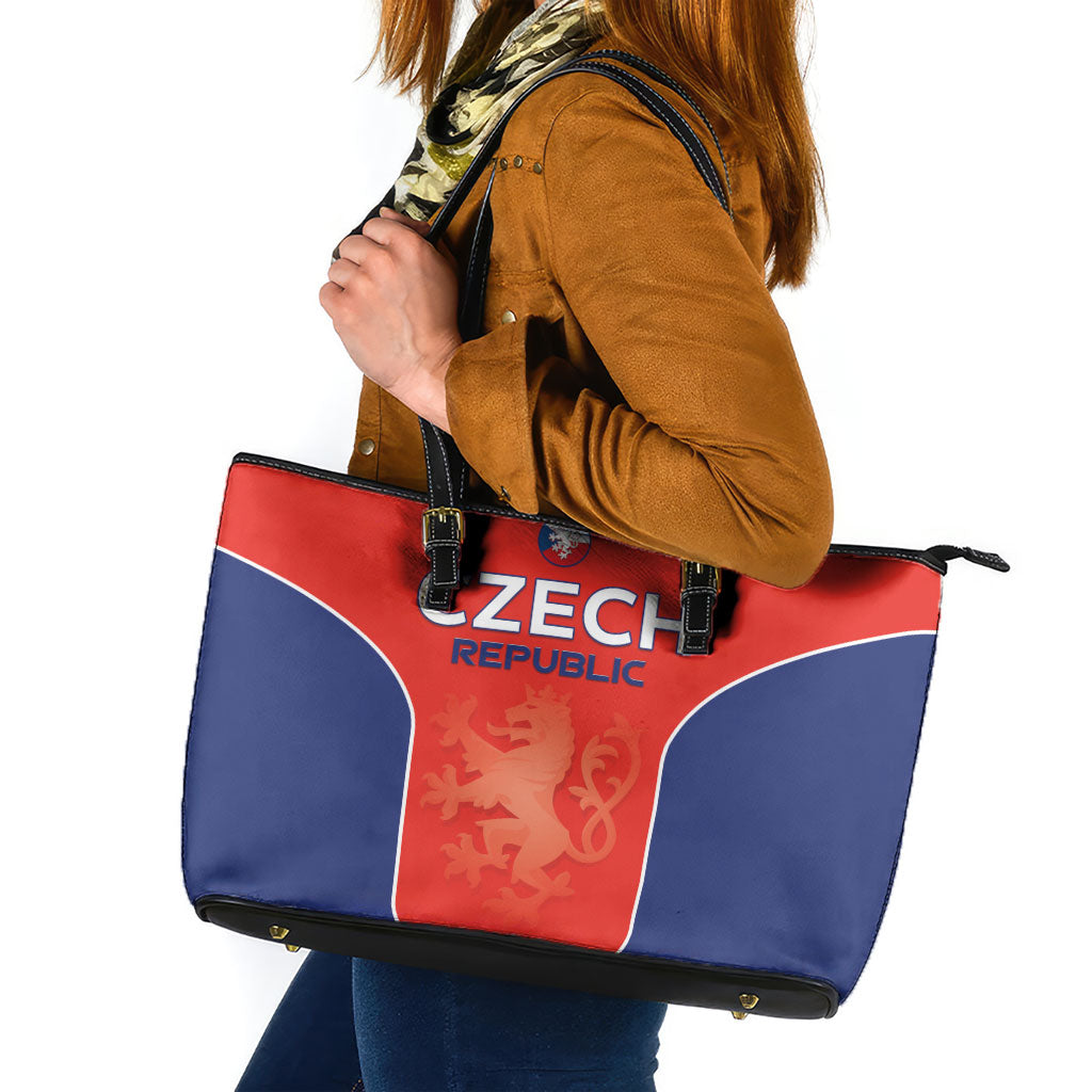 Czechia Football 2026 Leather Tote Bag National Lion Unique Style