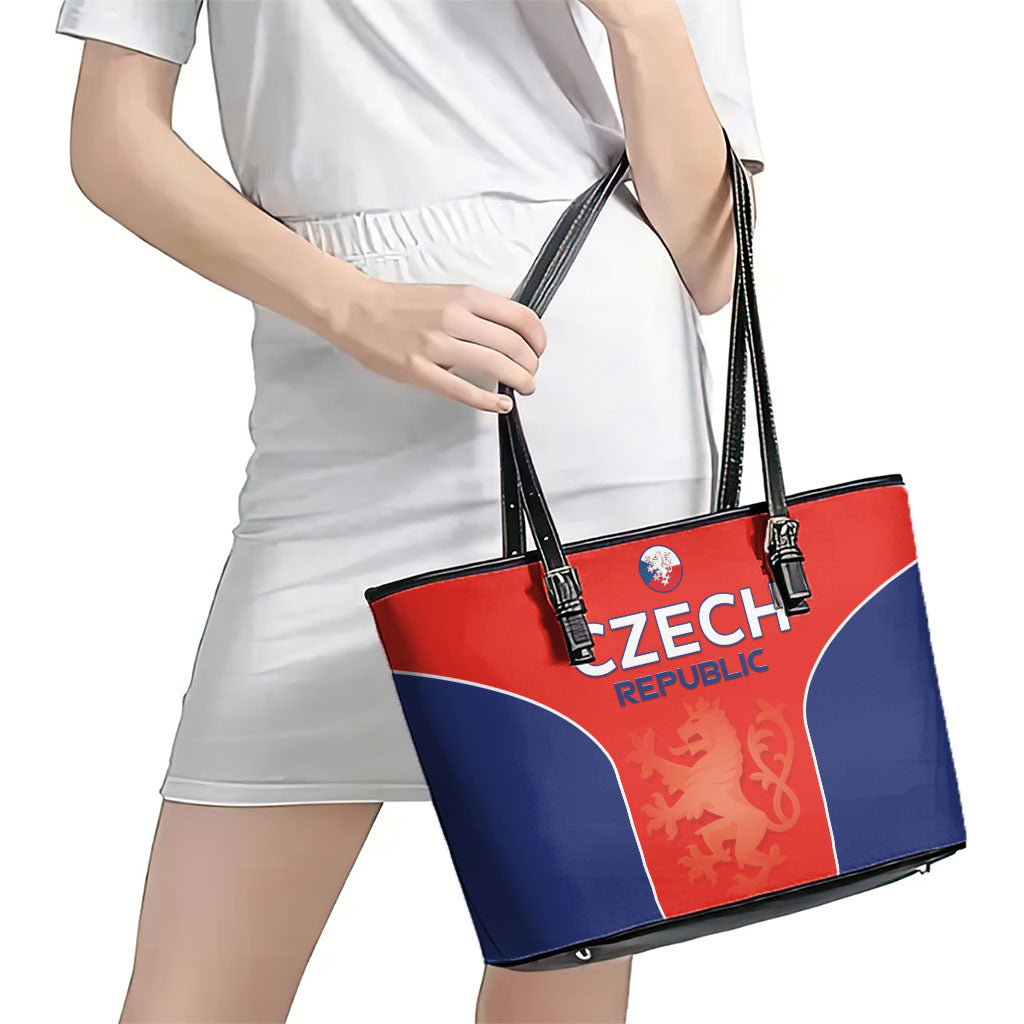 Czechia Football 2026 Leather Tote Bag National Lion Unique Style