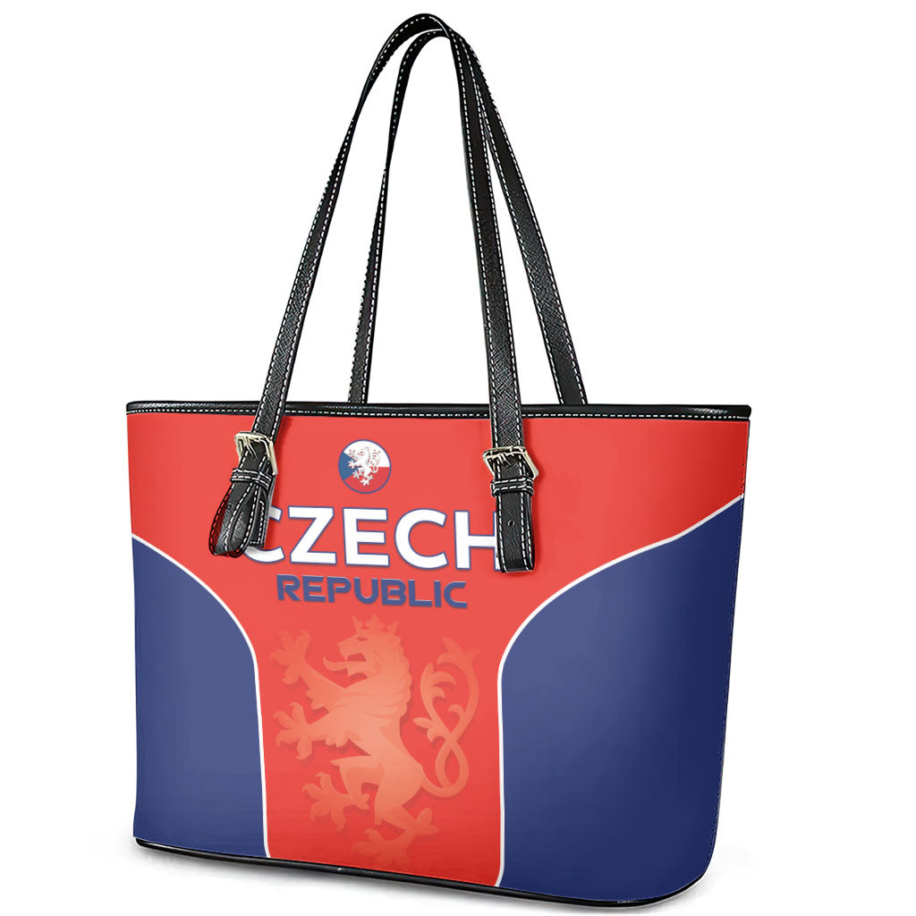 Czechia Football 2026 Leather Tote Bag National Lion Unique Style