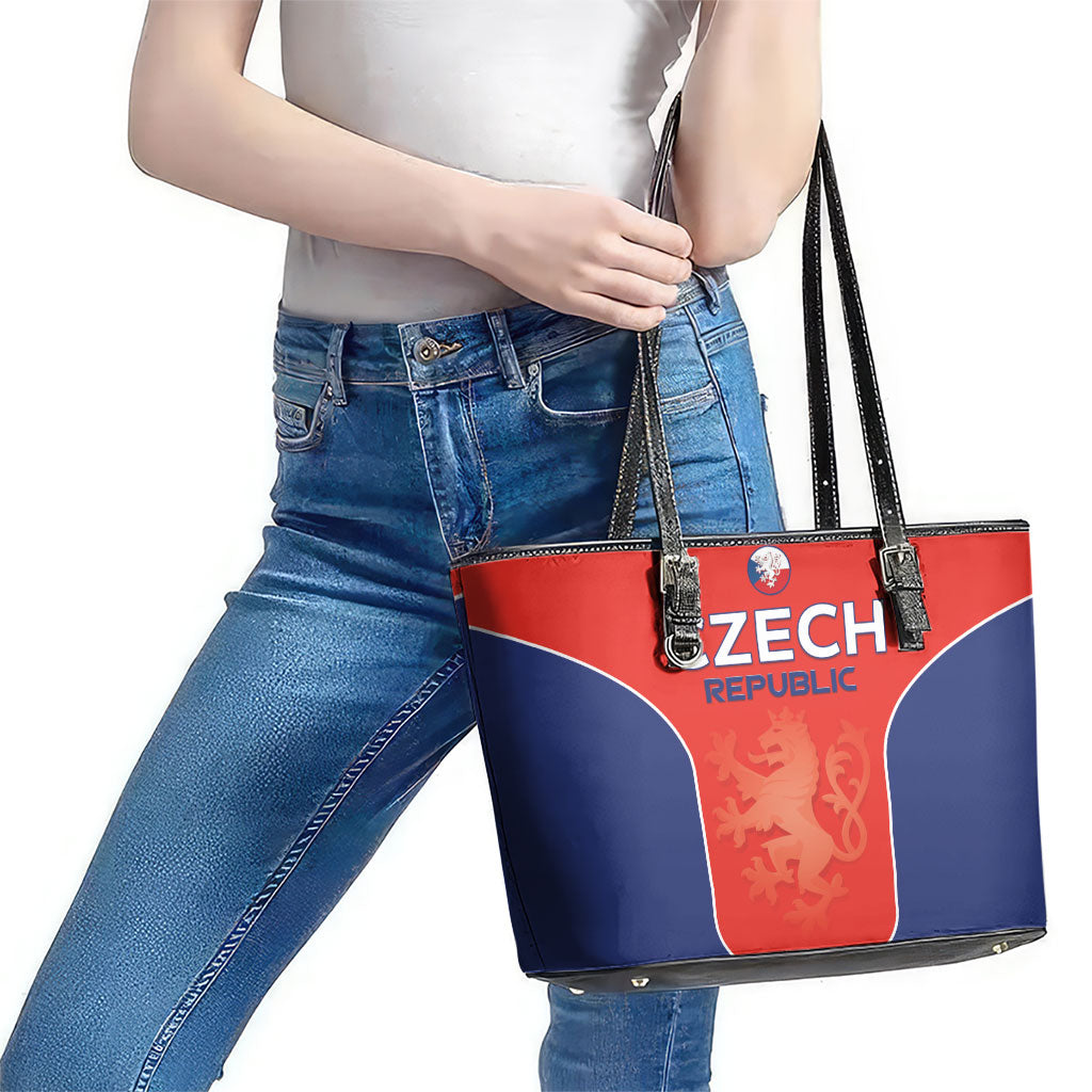 Czechia Football 2026 Leather Tote Bag National Lion Unique Style