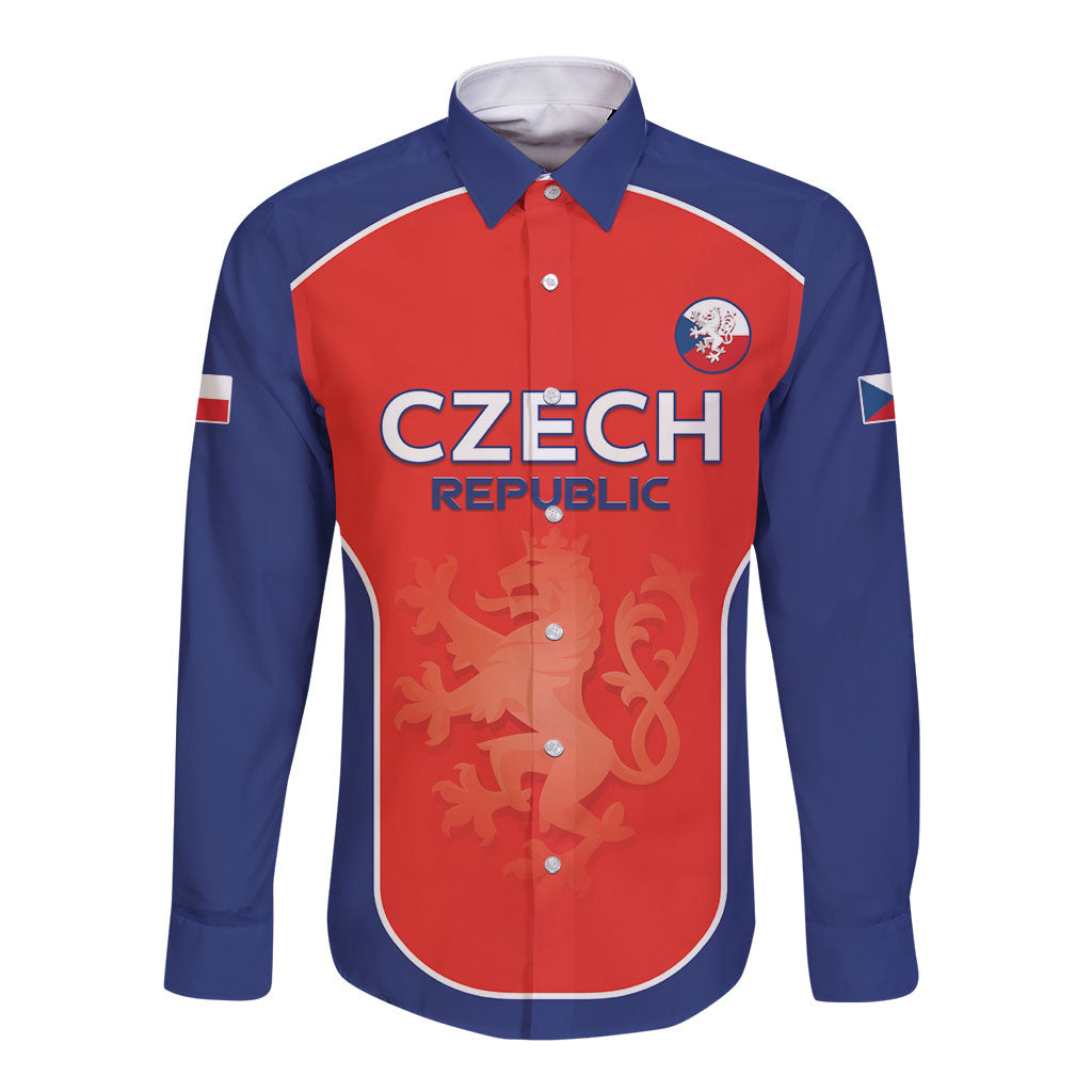 Custom Czechia Football 2026 Long Sleeve Button Shirt National Lion Unique Style