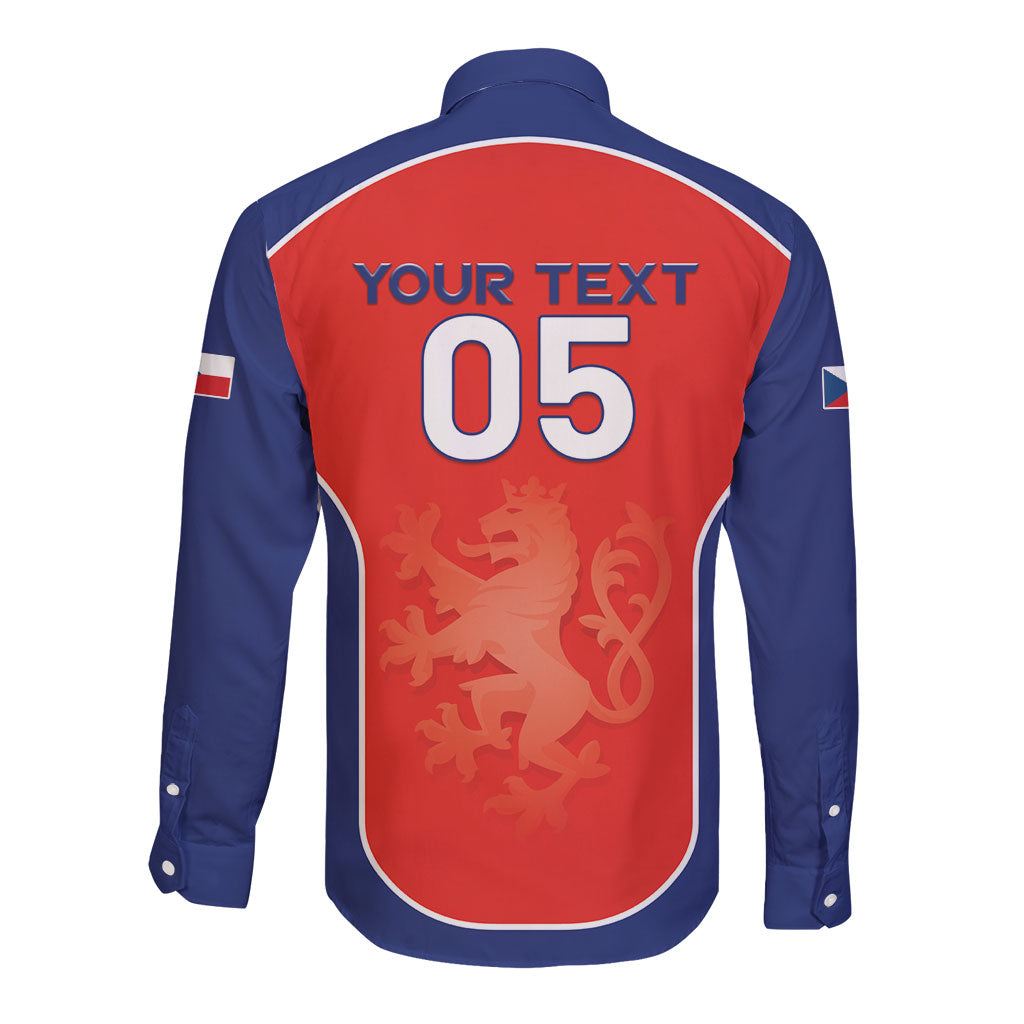 Custom Czechia Football 2026 Long Sleeve Button Shirt National Lion Unique Style