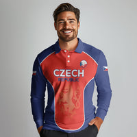 Custom Czechia Football 2026 Long Sleeve Polo Shirt National Lion Unique Style