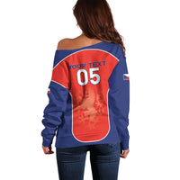 Custom Czechia Football 2026 Off Shoulder Sweater National Lion Unique Style