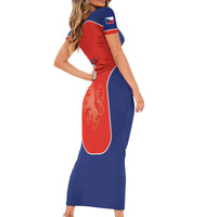 Custom Czechia Football 2026 Short Sleeve Bodycon Dress National Lion Unique Style
