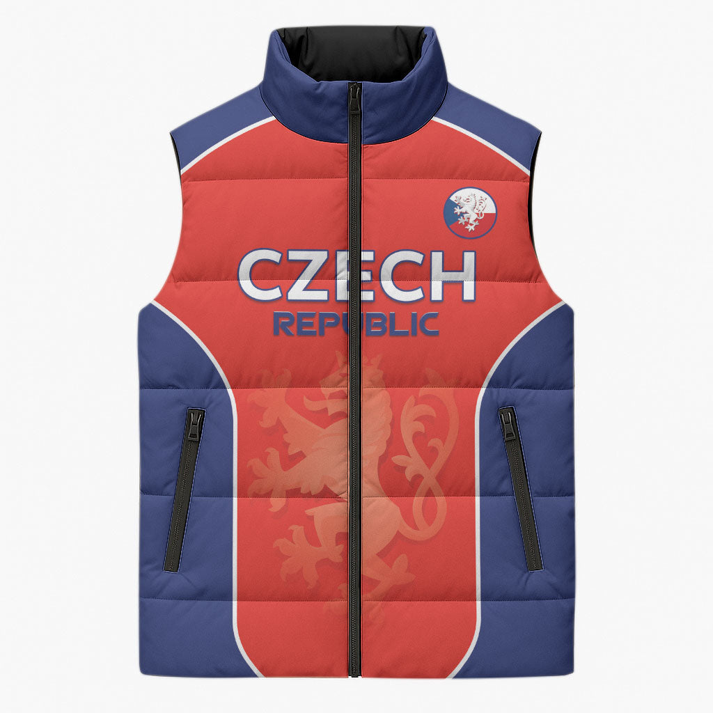 Custom Czechia Football 2026 Sleeveless Puffer Jacket National Lion Unique Style