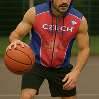 Custom Czechia Football 2026 Sleeveless Zip Hoodie National Lion Unique Style