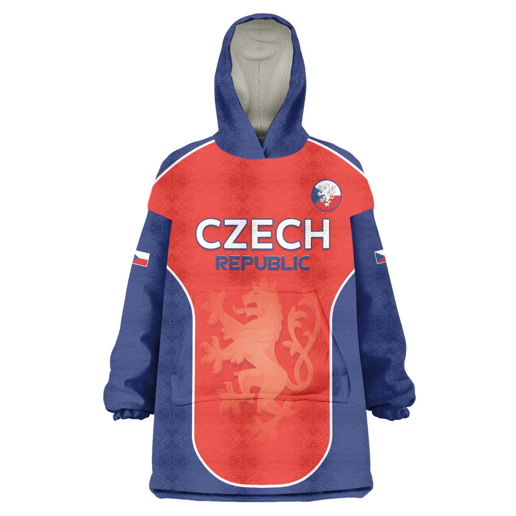 Custom Czechia Football 2026 Wearable Blanket Hoodie National Lion Unique Style