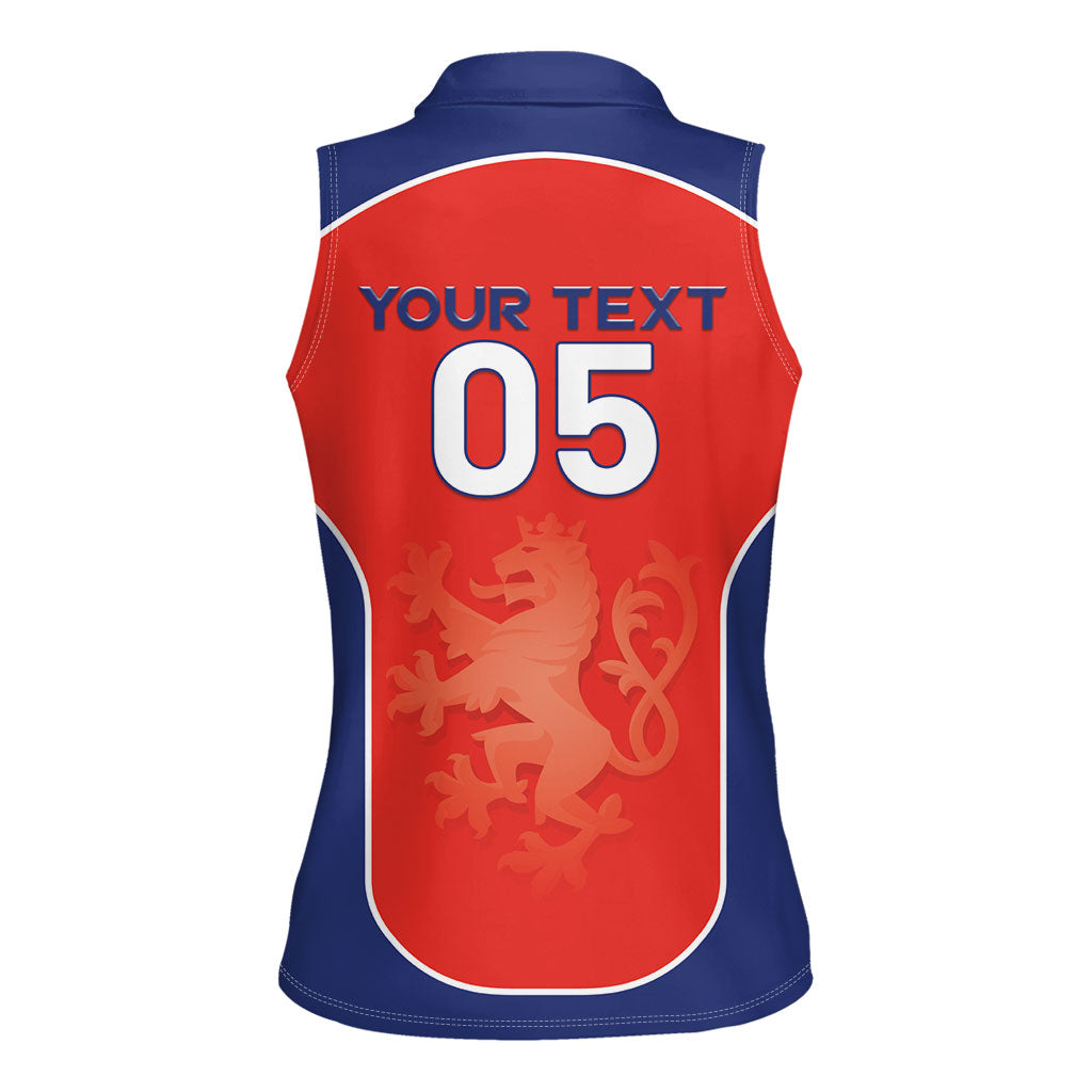 Custom Czechia Football 2026 Women Sleeveless Polo Shirt National Lion Unique Style