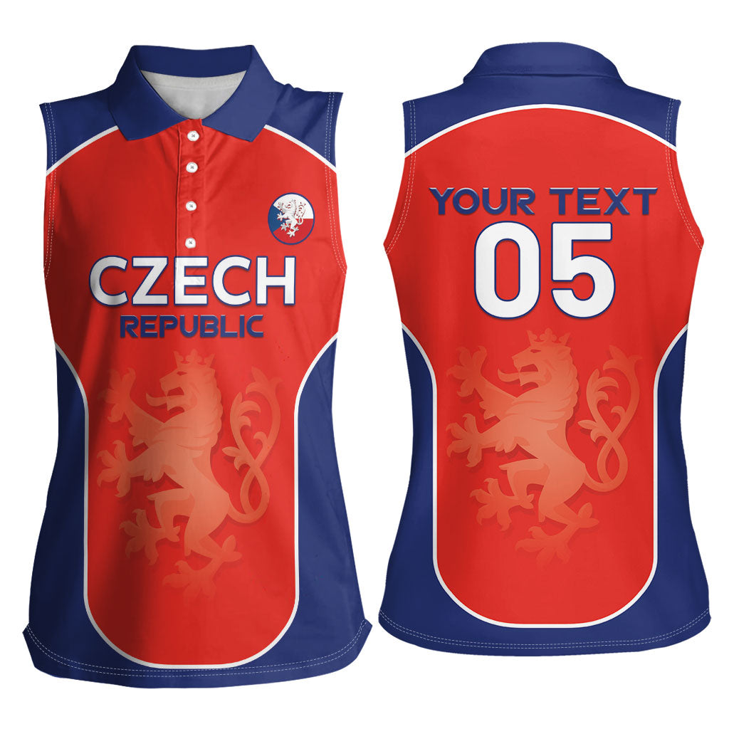 Custom Czechia Football 2026 Women Sleeveless Polo Shirt National Lion Unique Style