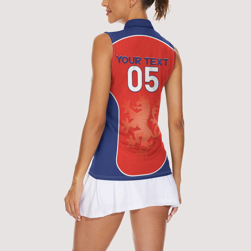 Custom Czechia Football 2026 Women Sleeveless Polo Shirt National Lion Unique Style