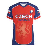 Custom Czechia Football 2026 Women V-Neck T-Shirt National Lion Unique Style