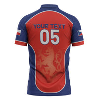 Custom Czechia Football 2026 Zipper Polo Shirt National Lion Unique Style
