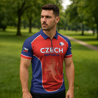Custom Czechia Football 2026 Zipper Polo Shirt National Lion Unique Style