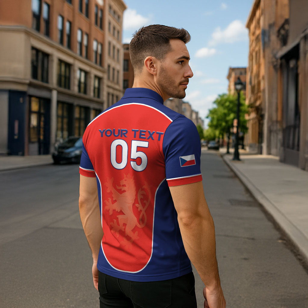 Custom Czechia Football 2026 Zipper Polo Shirt National Lion Unique Style