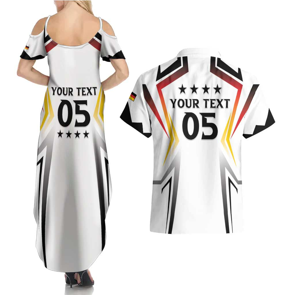 Custom Germany 2024 Football Couples Matching Summer Maxi Dress and Hawaiian Shirt Go Champions Nationalelf White Version LT05 - Wonder Print Shop