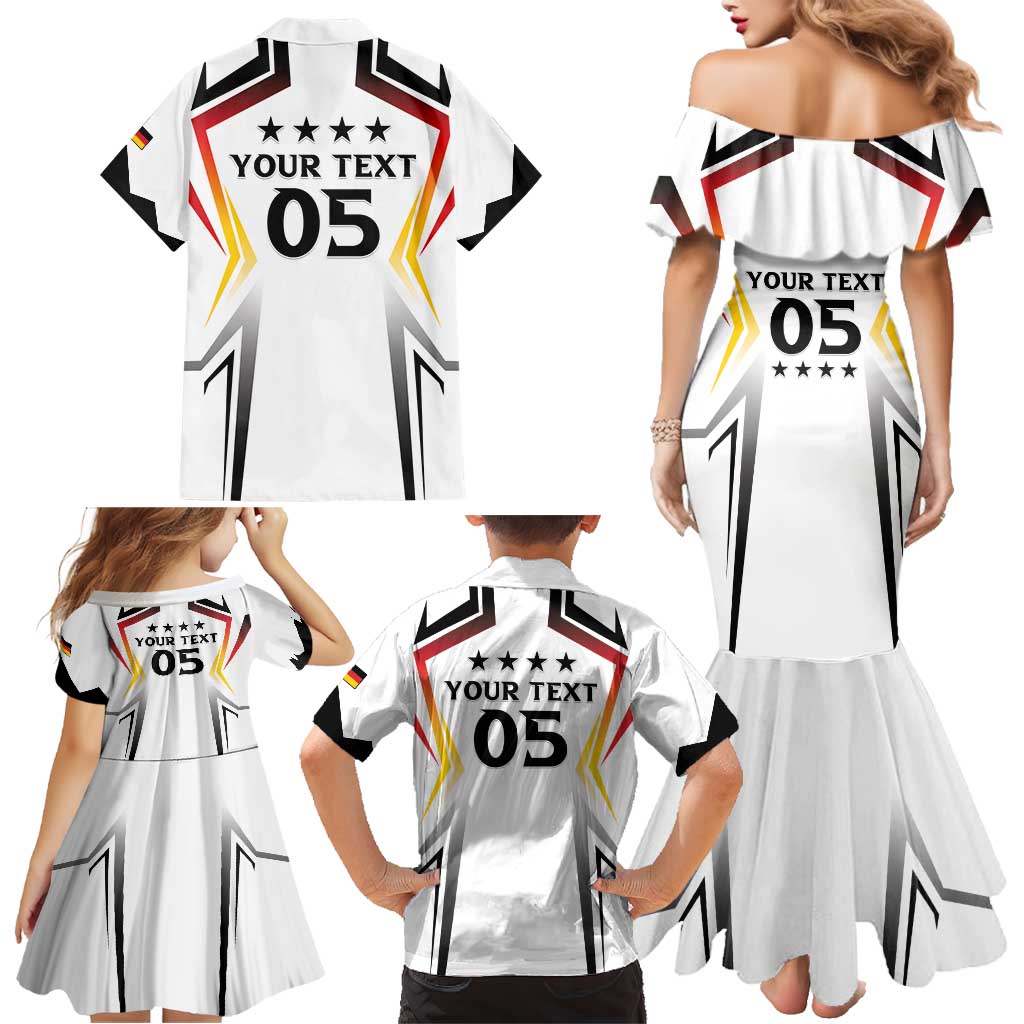 Custom Germany 2024 Football Family Matching Mermaid Dress and Hawaiian Shirt Go Champions Nationalelf White Version LT05 - Wonder Print Shop