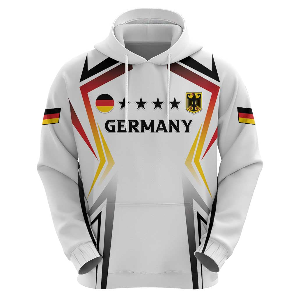 Custom Germany 2024 Football Hoodie Go Champions Nationalelf White Version LT05 - Wonder Print Shop