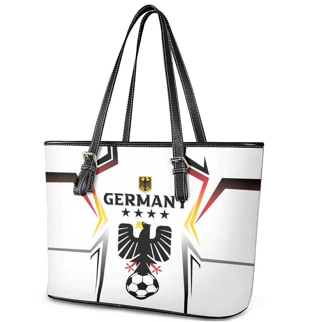 Germany 2024 Football Leather Tote Bag Go Champions Nationalelf White Version LT05 - Wonder Print Shop